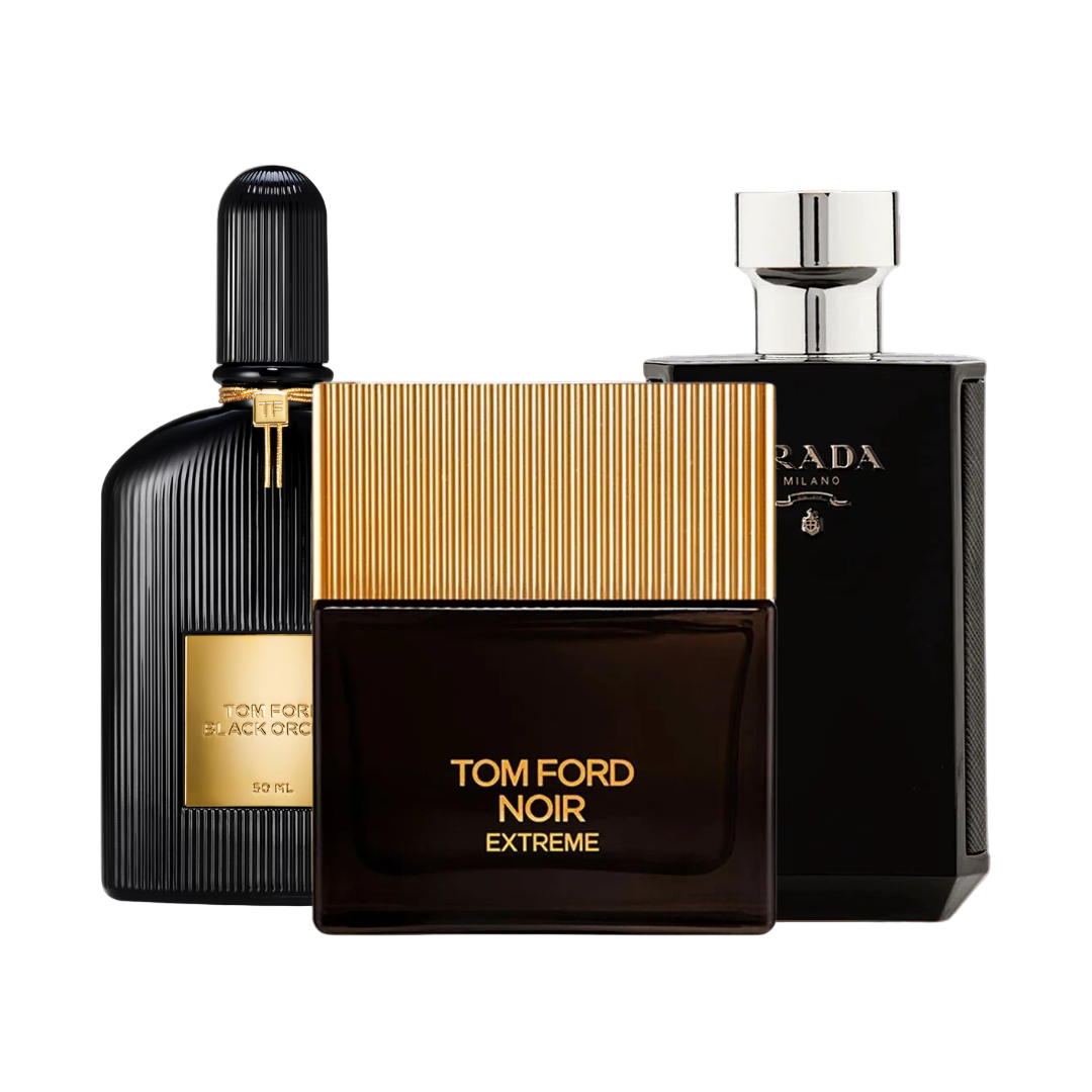 Coffret de 3 parfums BLACK ORCHID, NOIR EXTREME, PRADA INTENSE 100ml