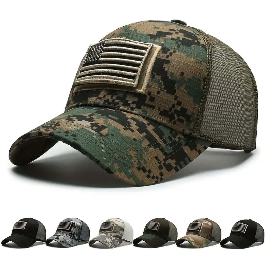 American Flag Camo Adjustable Hat