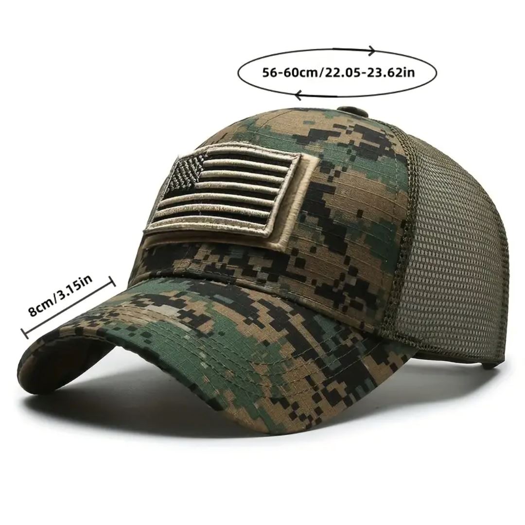 American Flag Camo Adjustable Hat