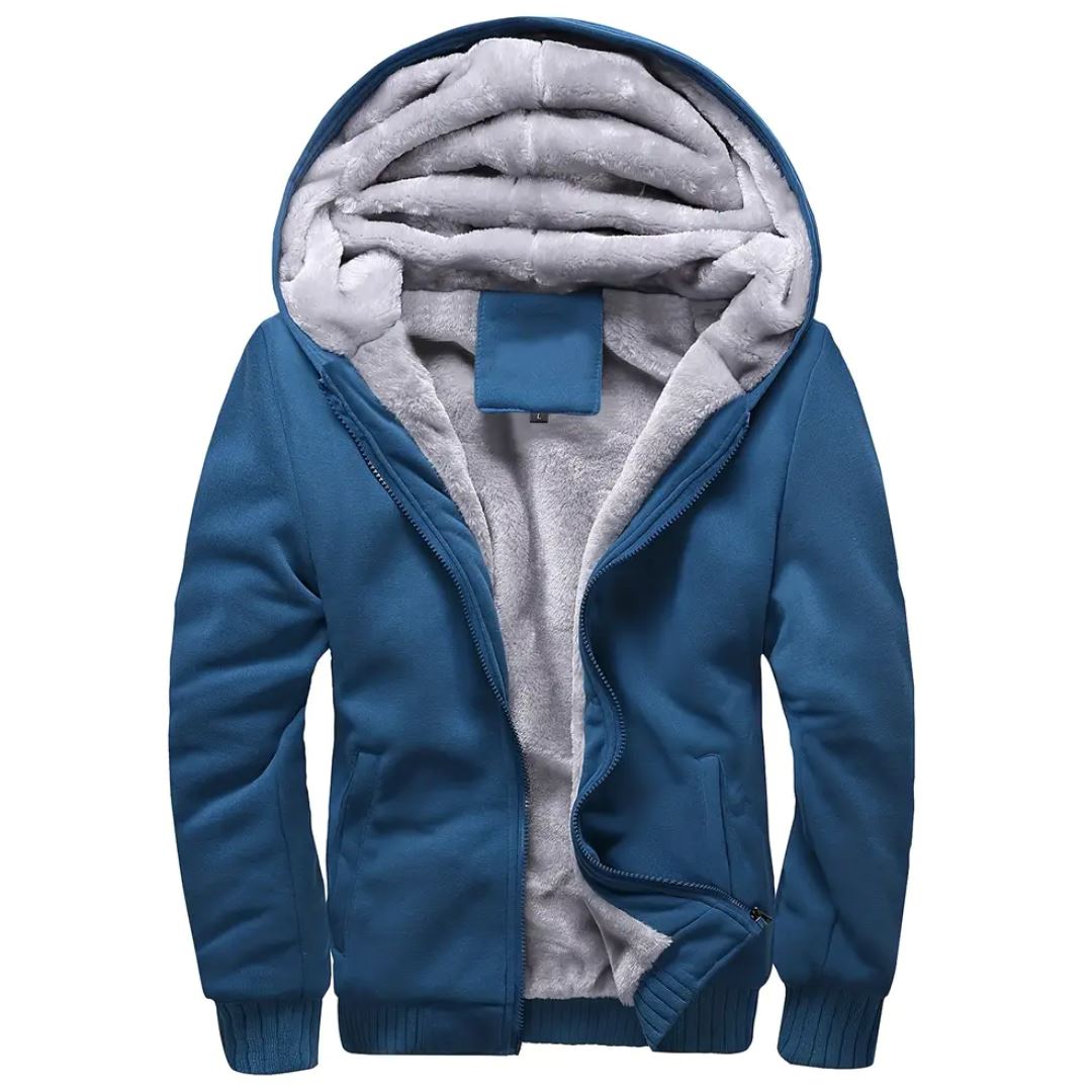 Men's Warm Fleece Hooded Jacket Coat