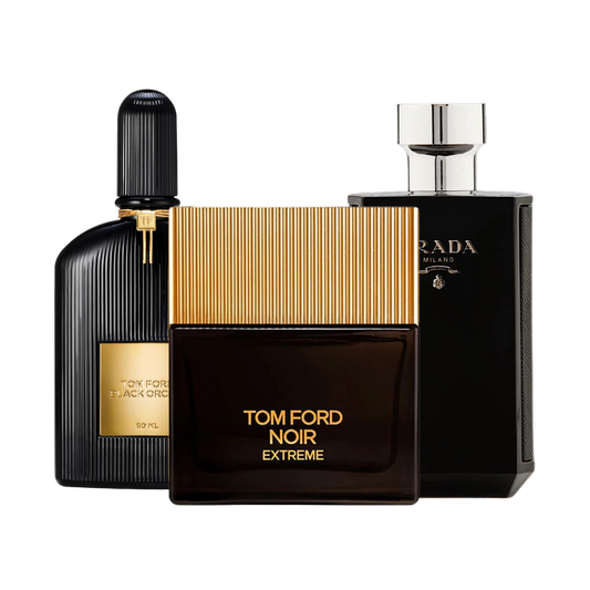 Coffret de 3 parfums BLACK ORCHID, NOIR EXTREME, PRADA INTENSE 100ml