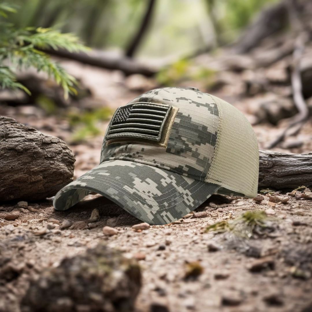 American Flag Camo Adjustable Hat
