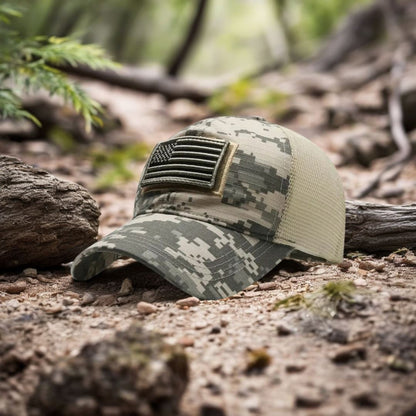 American Flag Camo Adjustable Hat