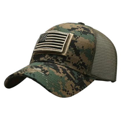 American Flag Camo Adjustable Hat