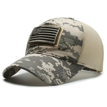 American Flag Camo Adjustable Hat