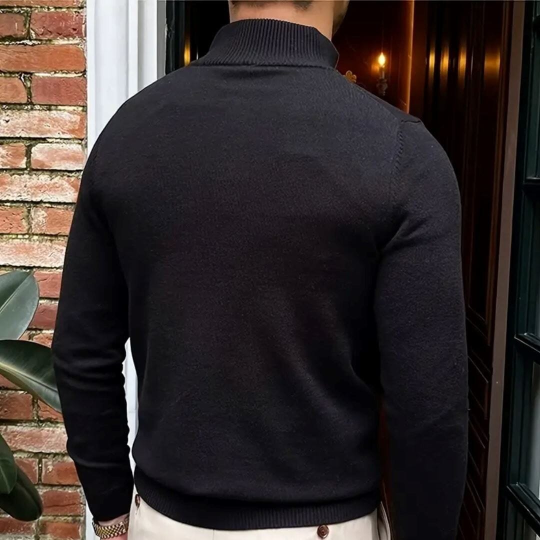 Men's Sweater with Zipper and Collar
