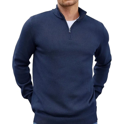 Men's Sweater with Zipper and Collar