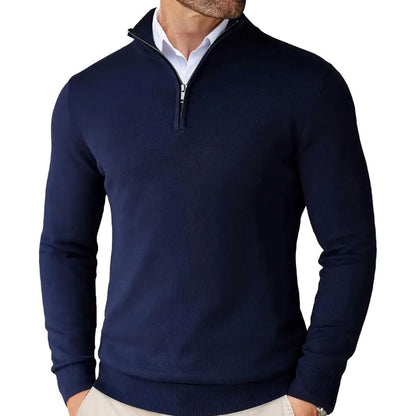 Men's Sweater with Zipper and Collar