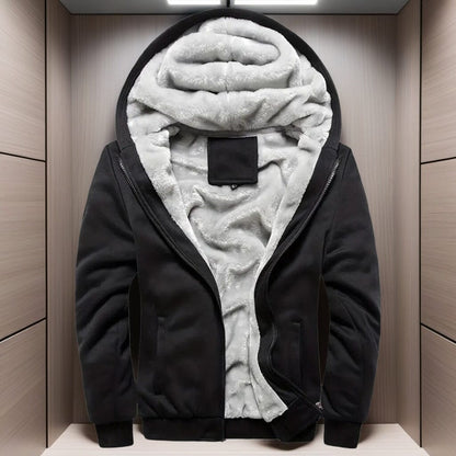 Men's Warm Fleece Hooded Jacket Coat