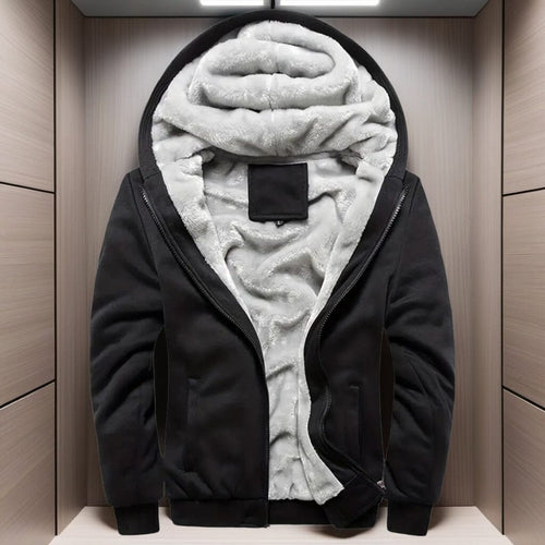 Men's Warm Fleece Hooded Jacket Coat