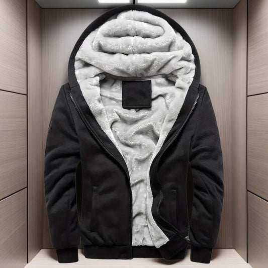 Men's Warm Fleece Hooded Jacket Coat