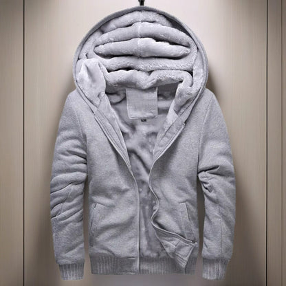 Men's Warm Fleece Hooded Jacket Coat