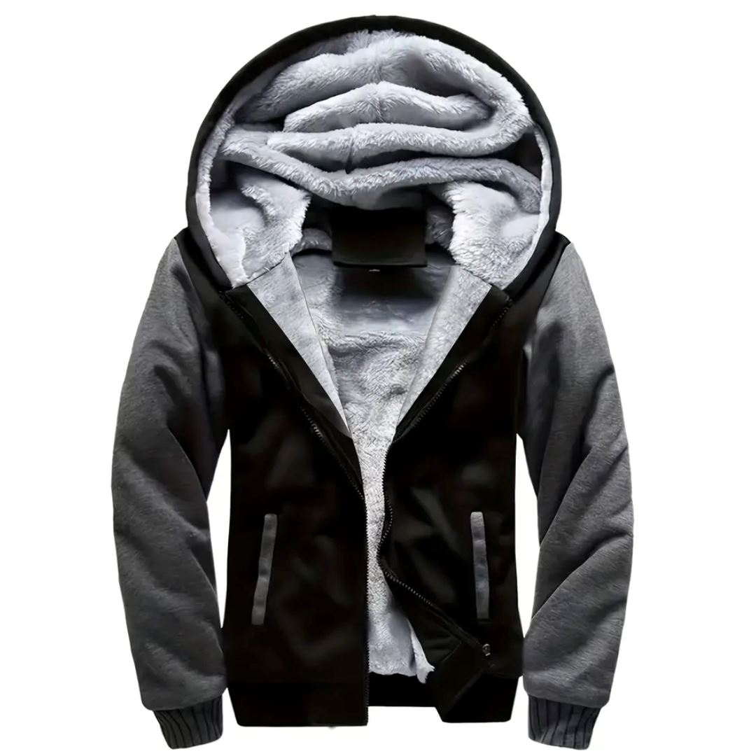 Men's Warm Fleece Hooded Jacket Coat