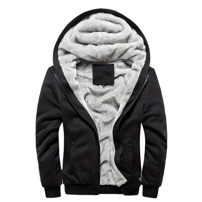 Men's Warm Fleece Hooded Jacket Coat